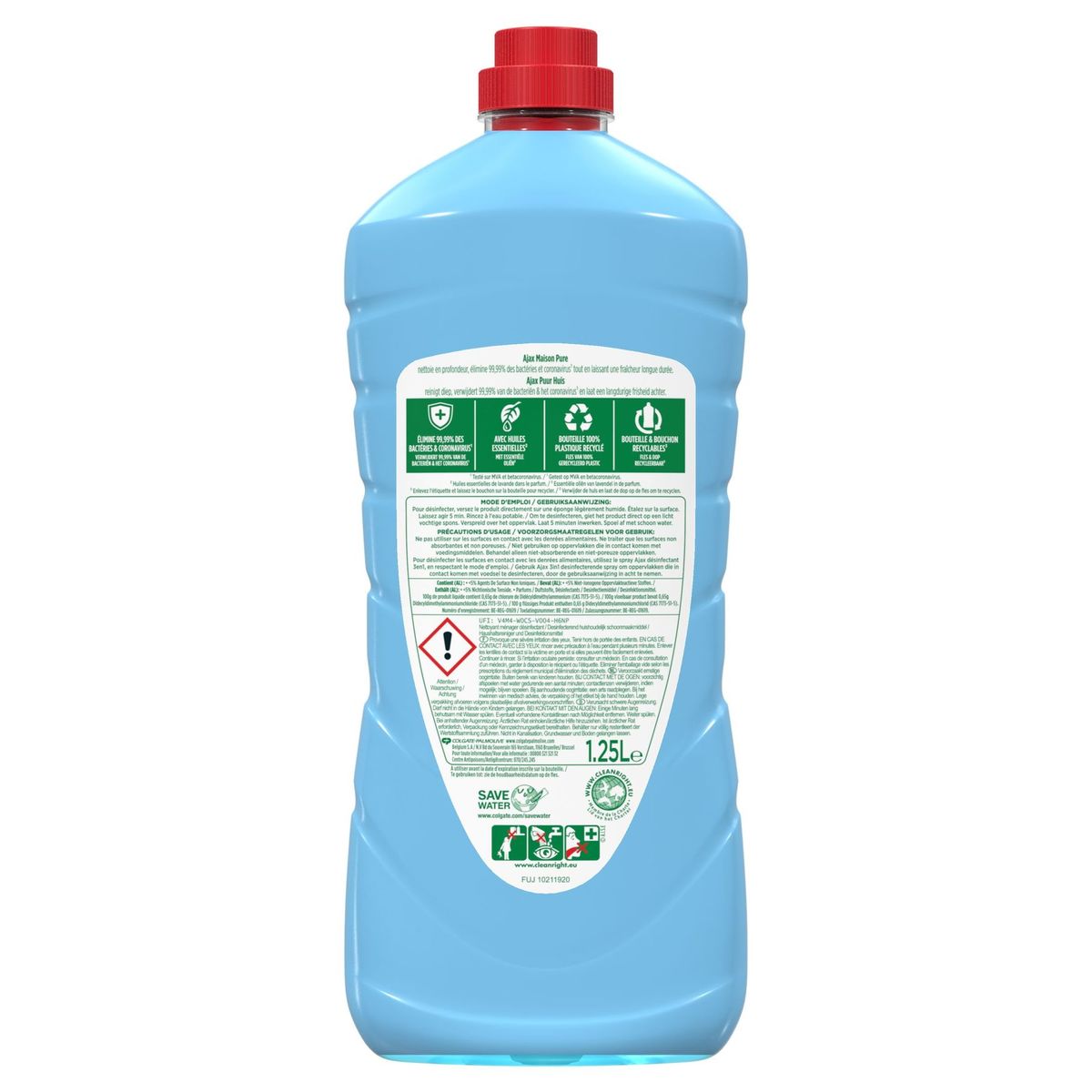 Desinfecterend schoonmaakmiddel Ajax Pure Home Vlierbloesem 1.25L