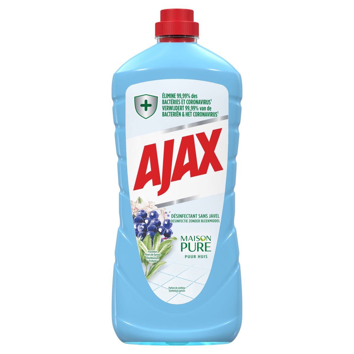 Ajax Nettoyant Désinfectant Maison Pure Fleurs de Sureau 1.25L
