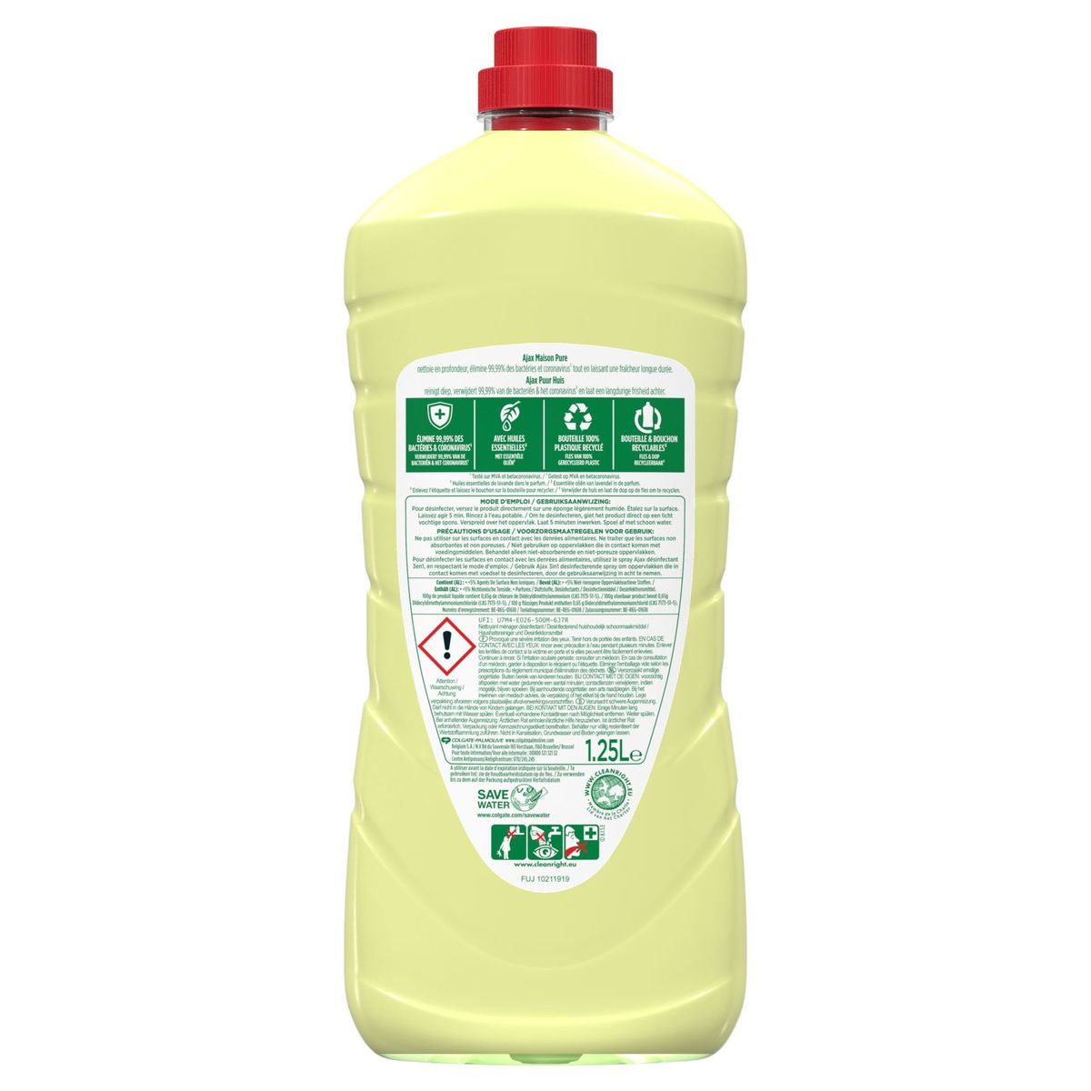 Desinfecterend schoonmaakmiddel Ajax Pure Home Appelbloesem 1.25L