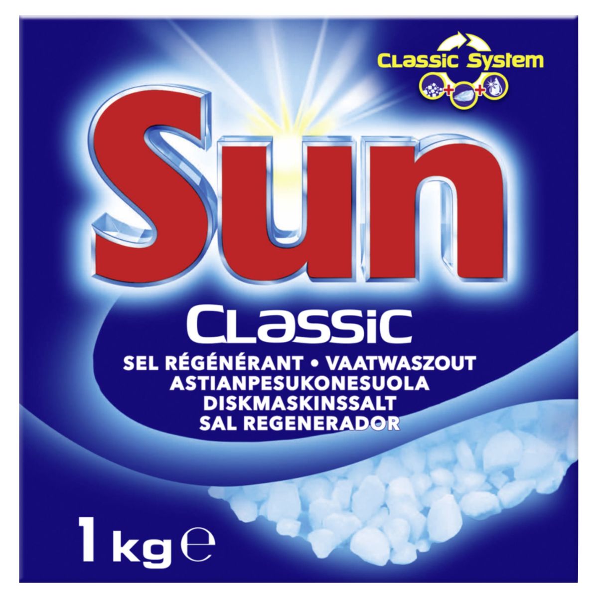 Nettoyant Lave-Vaisselle Sel Régénérant Classic SUN : les 4 boîtes de 1kg à  Prix Carrefour