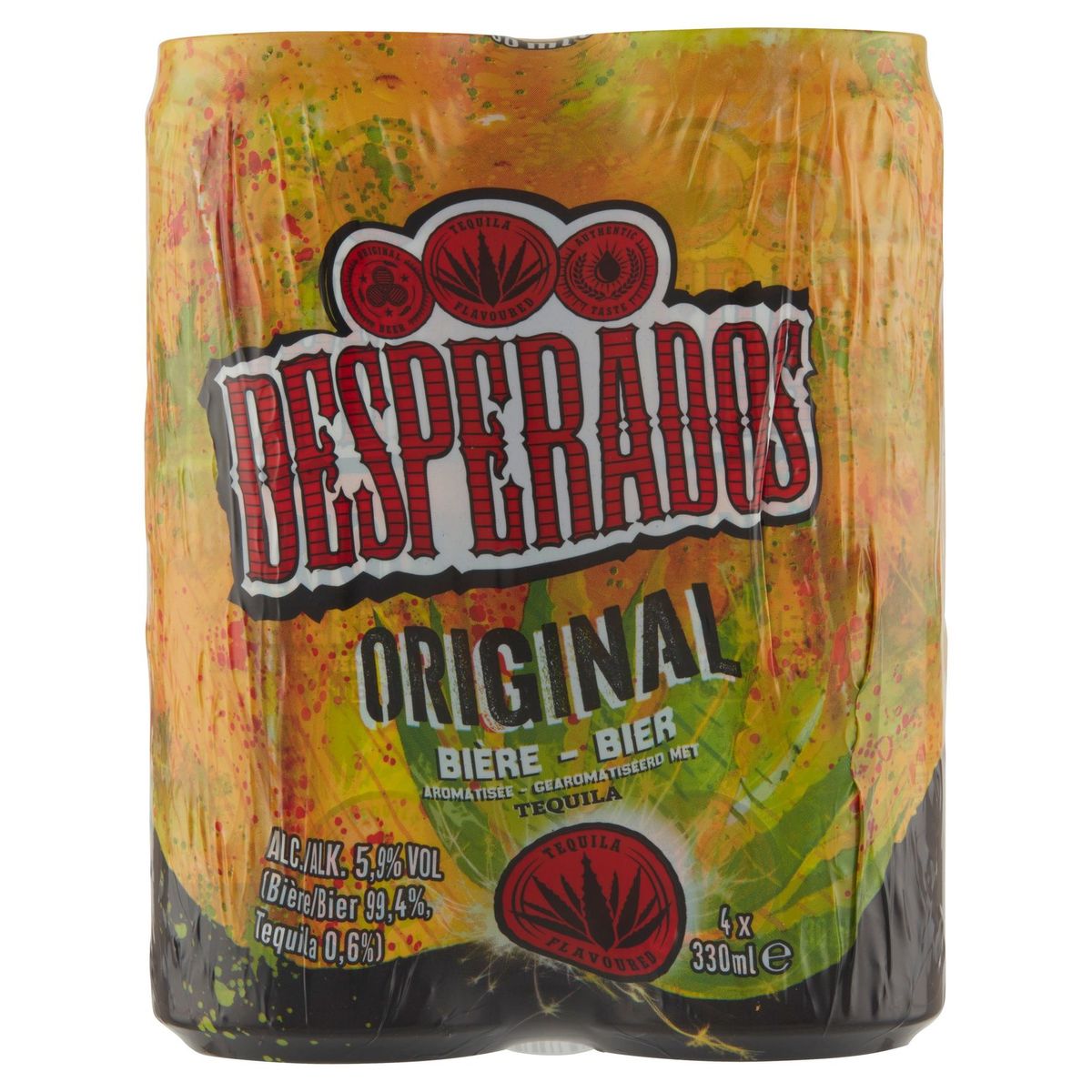 Desperados Original Bière Aromatisée avec Tequila 4 x 330 ml