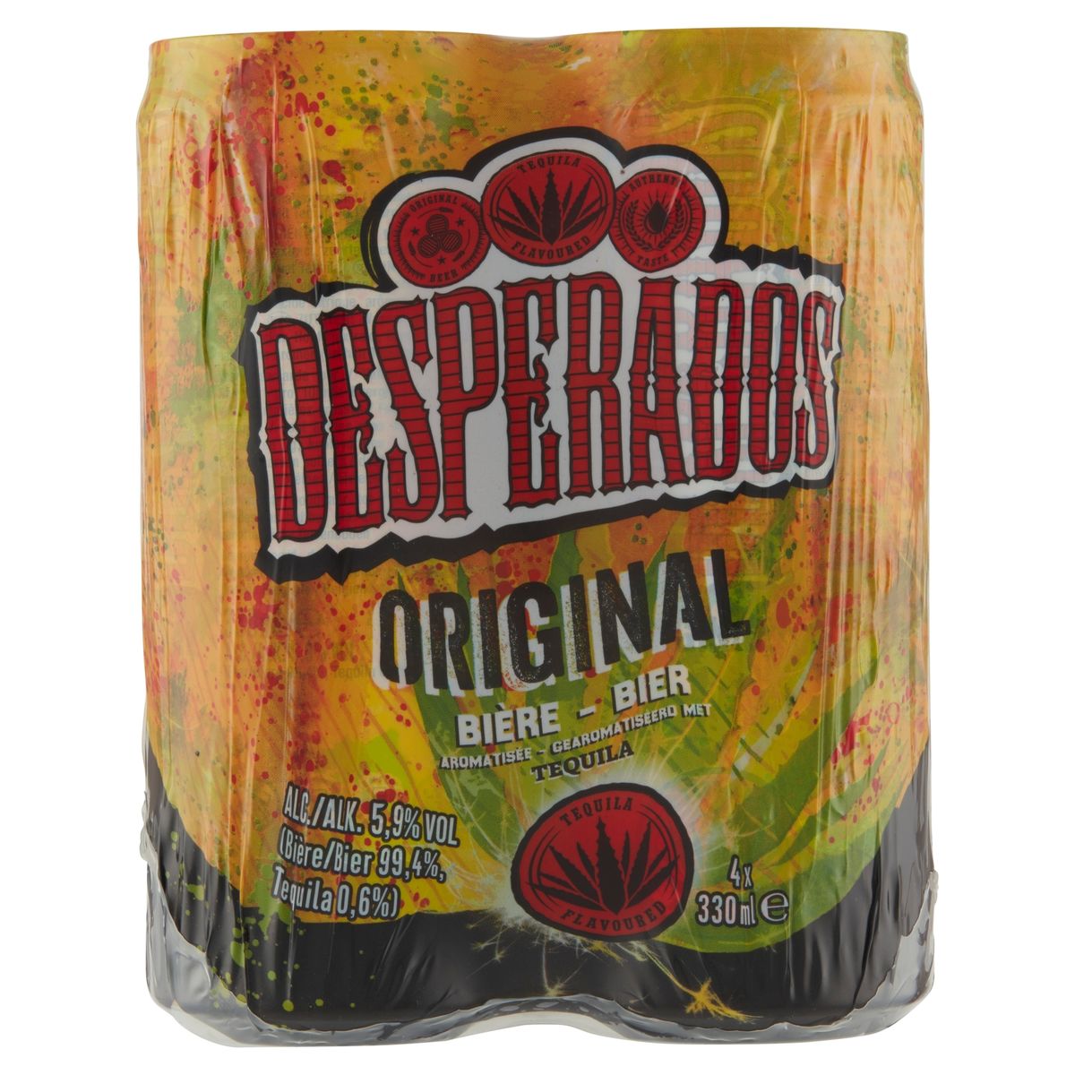 Desperados Original Bière Aromatisée avec Tequila 4 x 330 ml