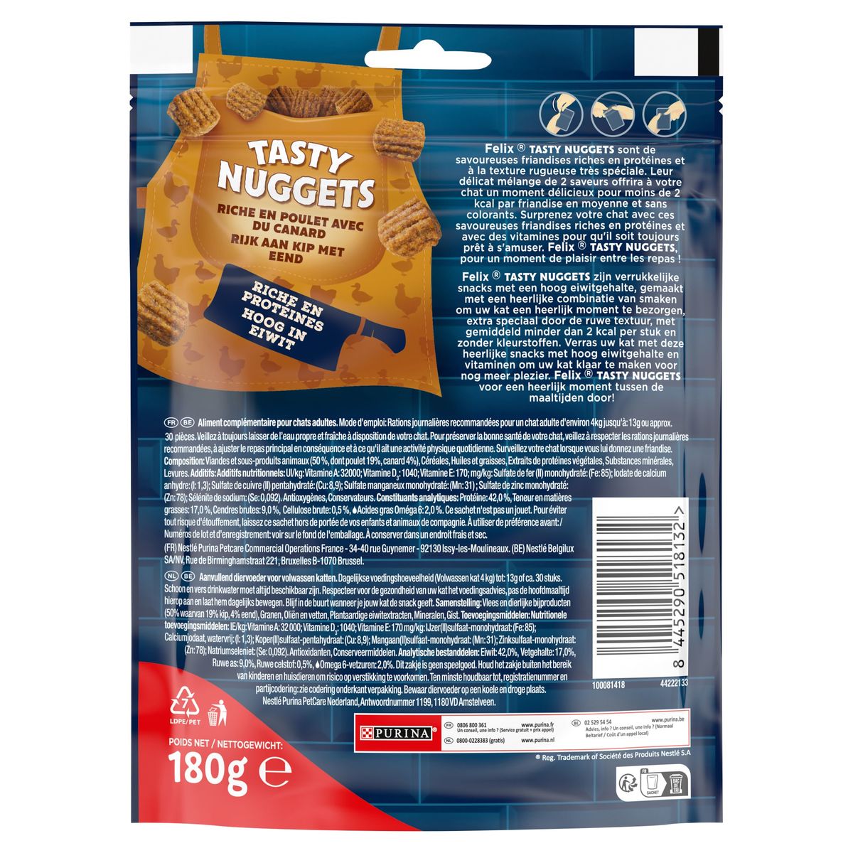 Felix Tasty Nuggets Friandises Maxi Pack 180 g