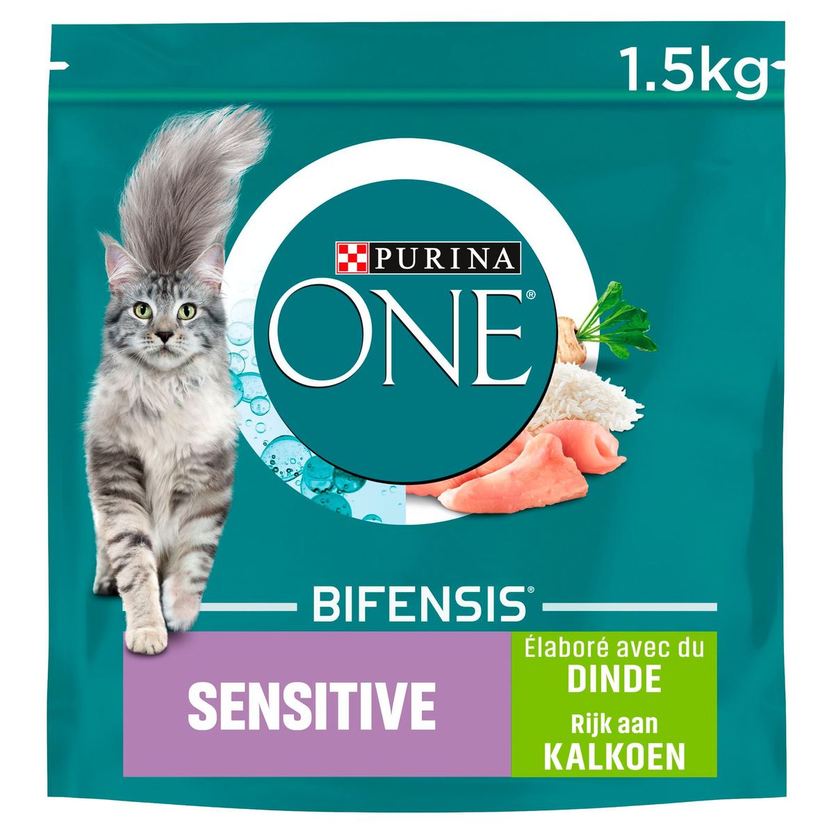 Purina ONE Kattenvoeding Bifensis Sensitive Kalkoen Rijst 1.5kg