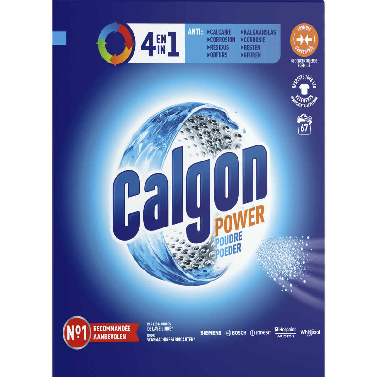 Calgon 4 in 1 Poudre Nettoyant Lave-linge et Anti-calcaire - 67 Doses