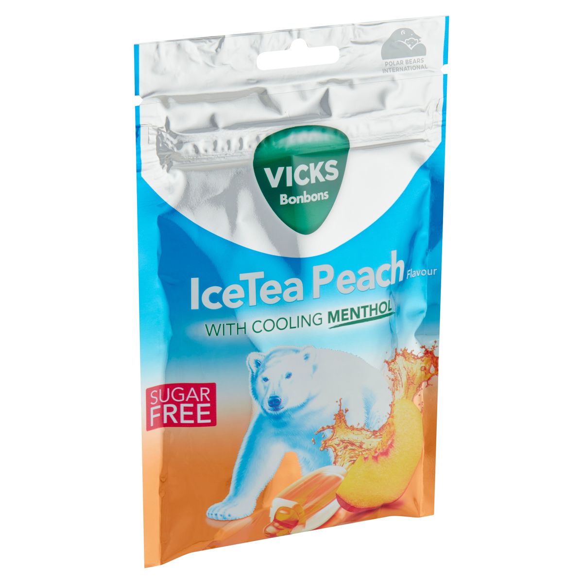 Vicks Bonbons IceTea Peach Flavour with Cooling Menthol 72 g