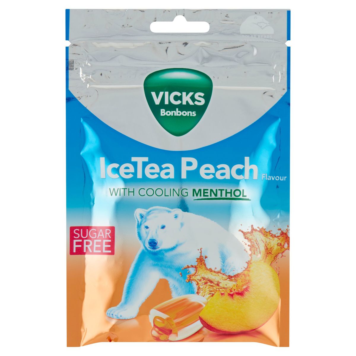 Vicks Bonbons IceTea Peach Flavour with Cooling Menthol 72 g