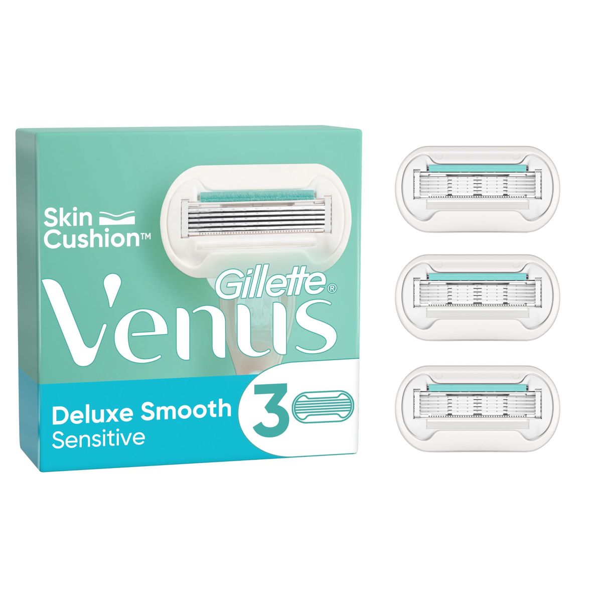 Gillette Venus Deluxe Smooth Sensitive Recharges De Lames, Pour Femme, Lot De 3