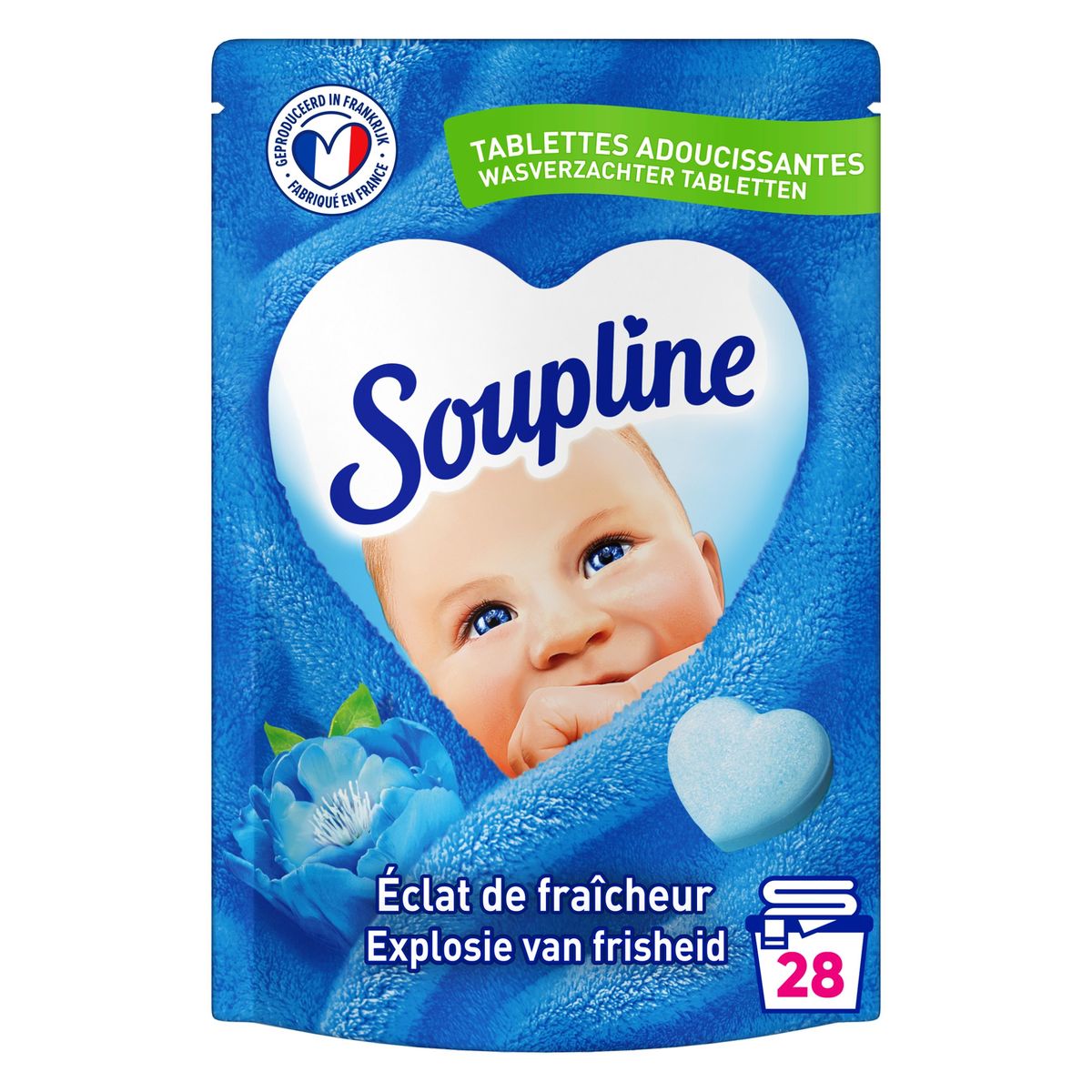 Soupline Tablettes Adoucissantes Éclat de Fraîcheur - 28 lavages