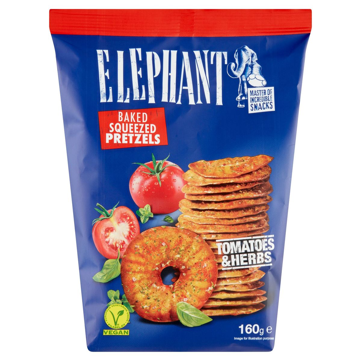 Elephant Baked Squeezed Pretzels Tomatoes & Herbs 160 g