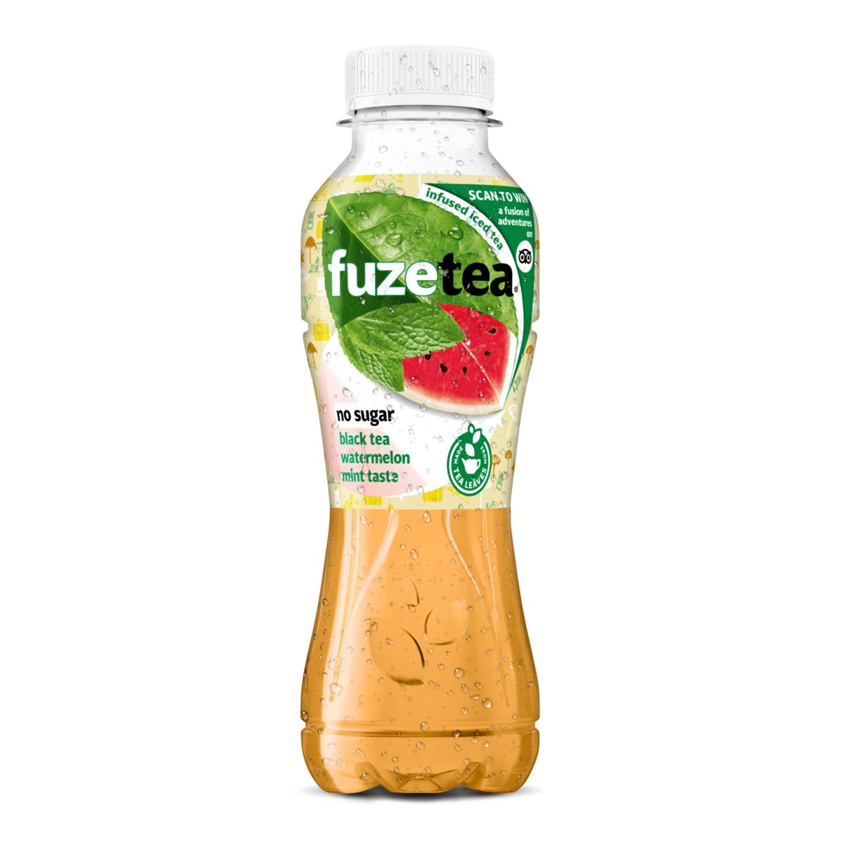 Fuze Tea Black Tea Watermelon Mint No Sugar Pet 0.4L 1x