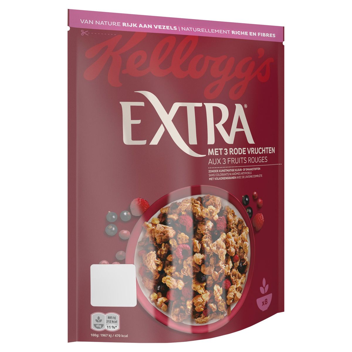 Kellogg's Extra crunchy muesli aux 3 fruit rouges céréales 375 g