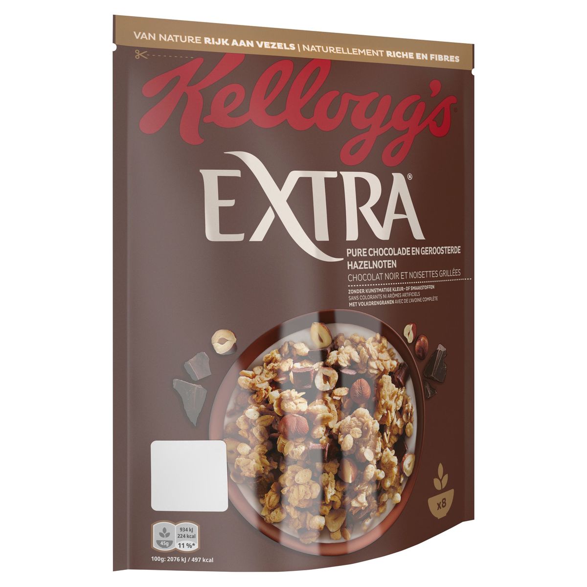 Kellogg’s Extra Pépites Crunchy Muesli Chocolat Noir et Noisettes Grillées  500g (lot de 3) -  Chocolats