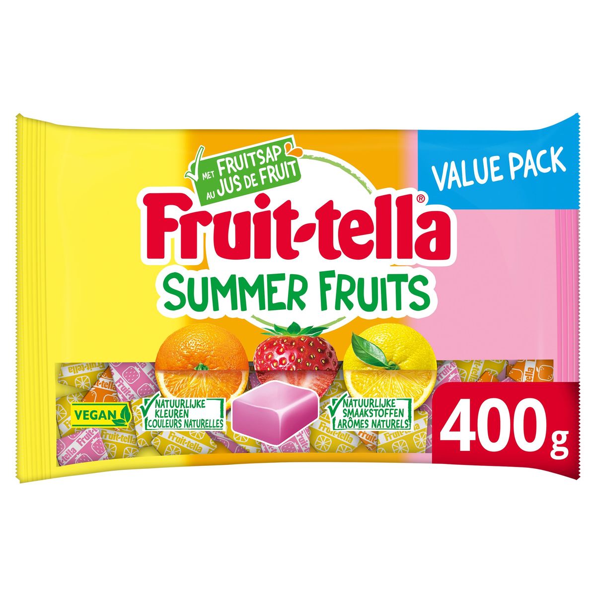 Fruit-tella Summer Fruit vegan bonbons aux fruits 400 gr CHOCKIES