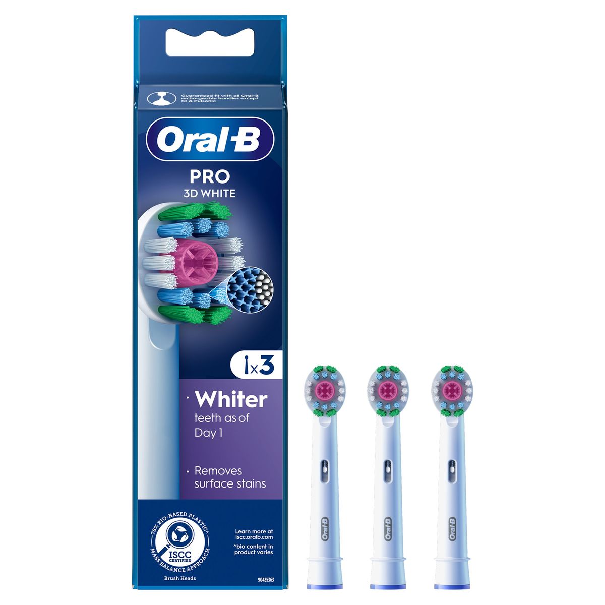 Oral-B Pro 3D White Brossettes Pour Brosse À Dents, 3 Unités