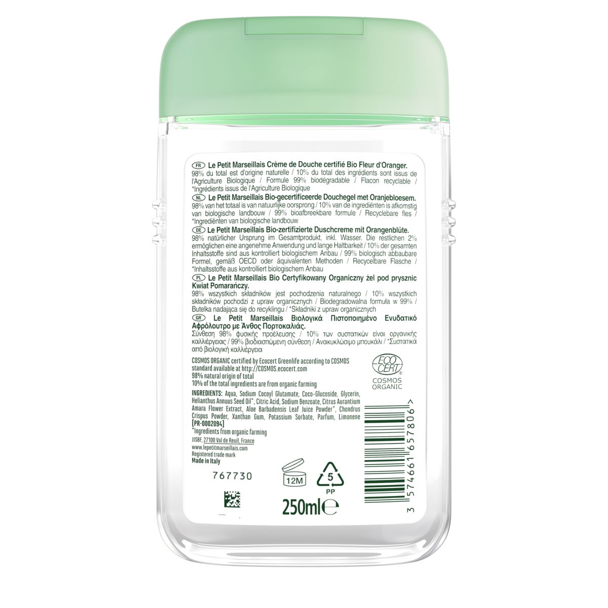 Le Petit Marseillais Crème de Douche Bio Fleur d'Oranger 250 ml