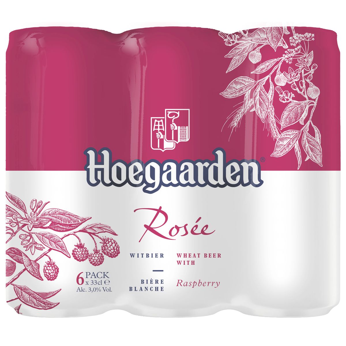 Hoegaarden Rosée Bière Blanche à la Framboise Canettes 6 x 33 cl