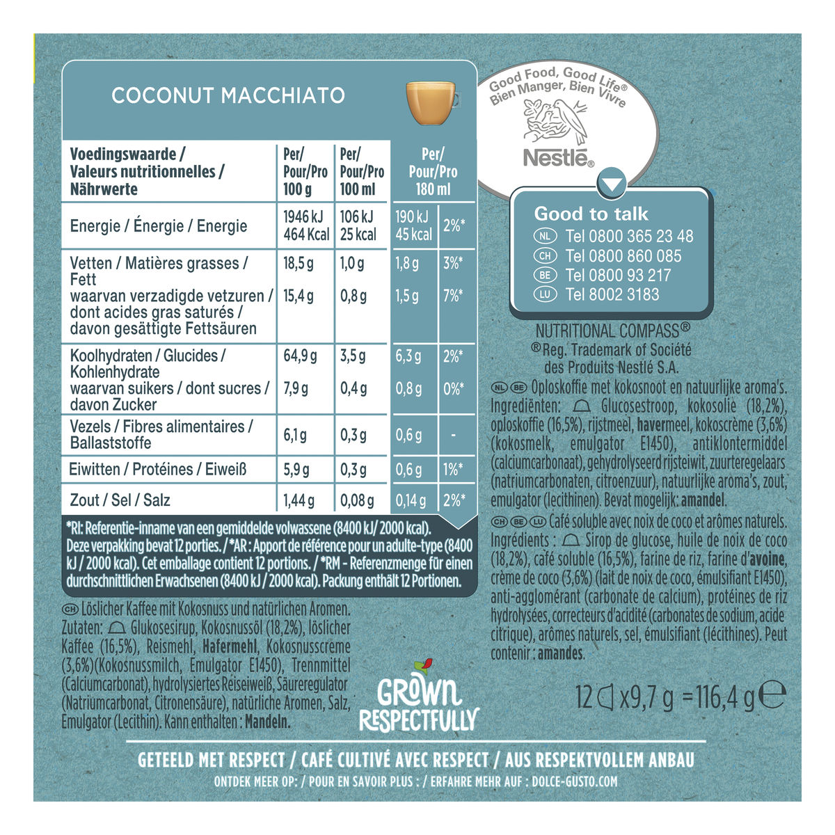 Nescafé Dolce Gusto Café Vegan Macchiato Lait de Coco 12 Capsules