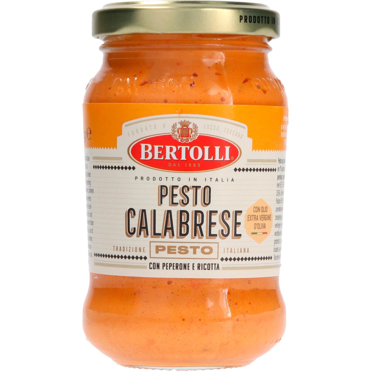Bertolli Pesto Calabrese poivron et fromage ricotta 185g bocal