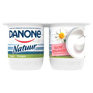 Danone, Yaourt, Nature, Maigre, Sucré, 4 x 125 gr