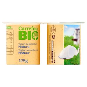 Carrefour Bio Yaourt Au Lait Entier Nature 4 X 125 G Carrefour Site