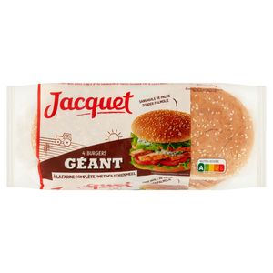 Promo Jacquet pain burgers géant sans additifs offre économique chez  Carrefour Market