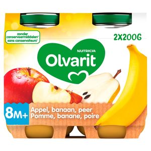 Olvarit Compote Bebe Des 8 Mois Banane Pomme Poire 2x0g Carrefour Site