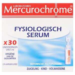Mercurochrome  Sérum physiologique, 30 unidoses de 5 ml