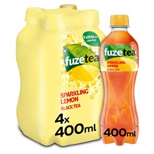 Fuze Tea Black Tea Lemon Sparkling Iced Tea 4 x 400 ml