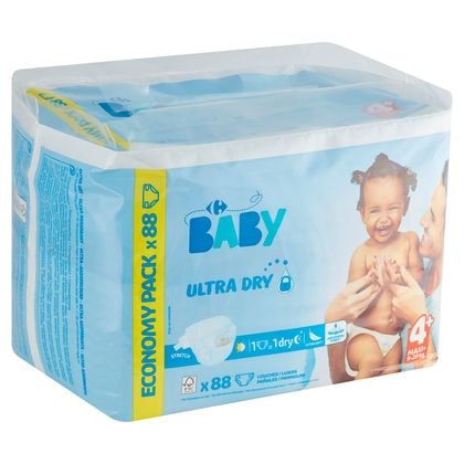 Couches bébé taille 4 : 7 - 12kg douceur naturelle LOTUS BABY : le paquet  de 74 couches à Prix Carrefour