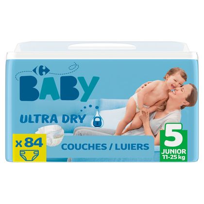 Couches bébé taille 5 : 11-25 kg premium ultra protect CARREFOUR BABY