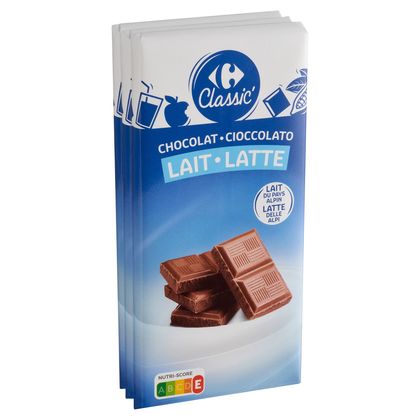 Tablettes de chocolat au lait fourré lait, U (2 x 100 g)