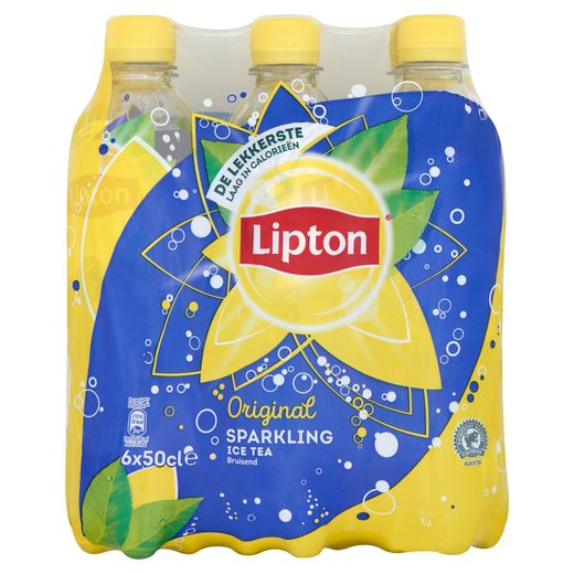 Lipton Iced Tea Thé Glacé Pétillant fiable en calories 6 x 50 cl