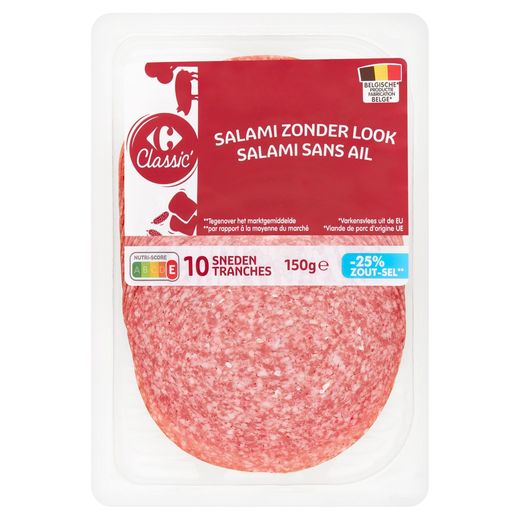 Carrefour Classic' Salami sans Ail 10 Tranches 150 g Carrefour Site