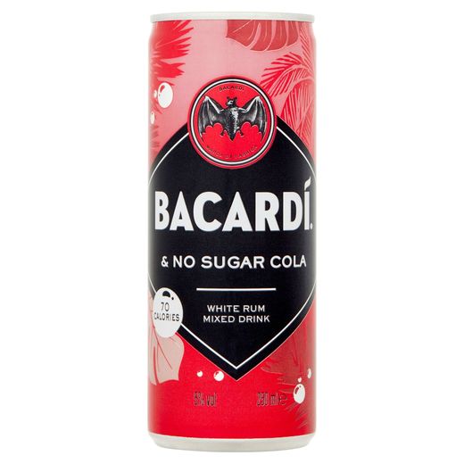 Bacardí & No Sugar Cola White Rum Mixed Drink 250 ml Carrefour Site